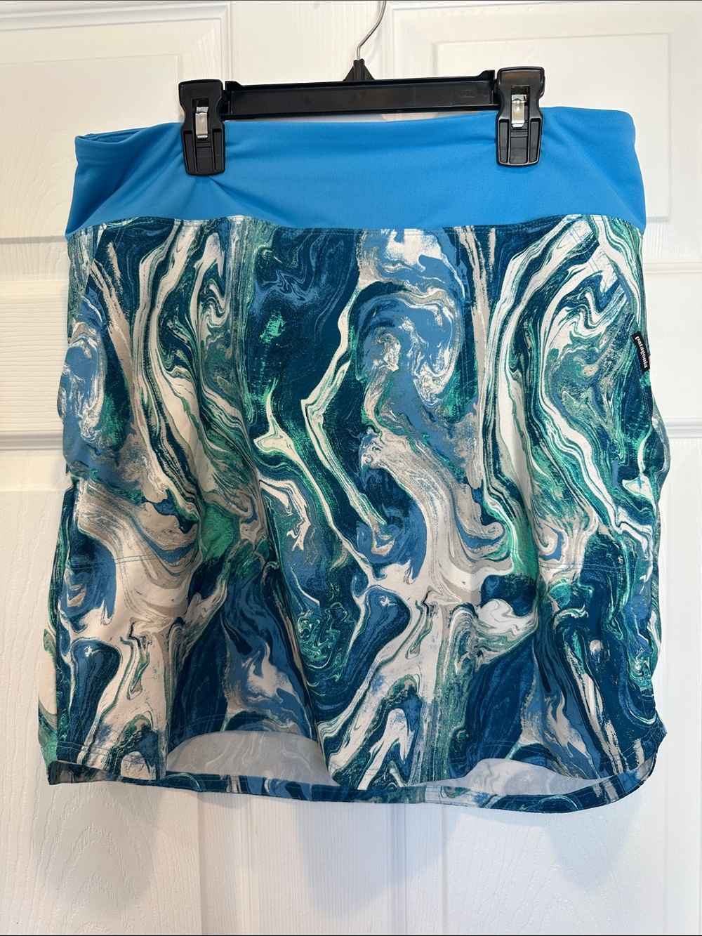 Patagonia Blue Teal Marble Print Athletic Skirt